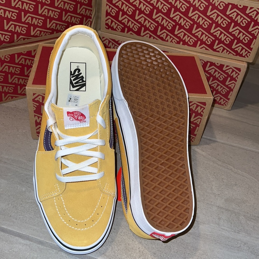 🔥 VANS SK8 LOW HONEY GOLD PURPLE SNEAKERS FOR MEN 🔥 - Picture 7 of 11